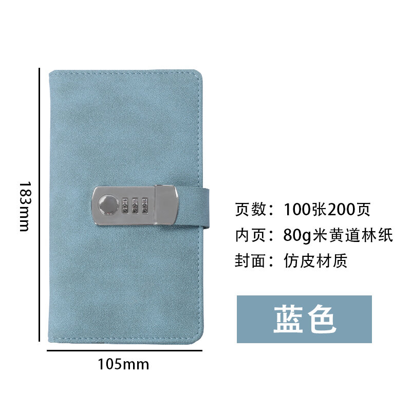 Password-Protected Noteboy Diary with Lock Simple A6 Portable Notebook Fine Art College Student Retro Thickened Password Lock Notepad Portable Creative Trending Journal Book Multifunctional