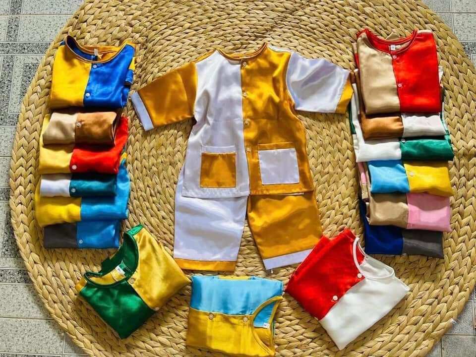 Bộ bà ba ghép tay ngắn cho bé trai bé gái