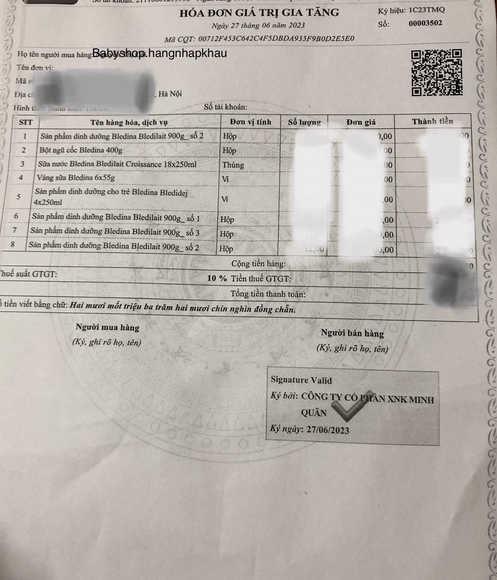 Sữa nước Bledina của Pháp date 12/2023