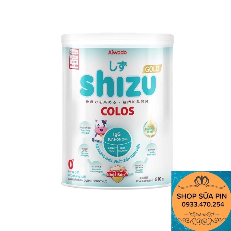 Sữa bột Shizu Colos 0+, 1+ 810g