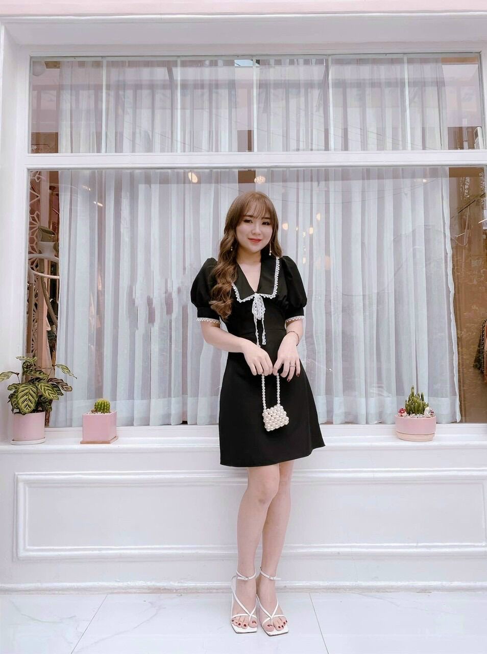 Đầm phối ren nơ Big size