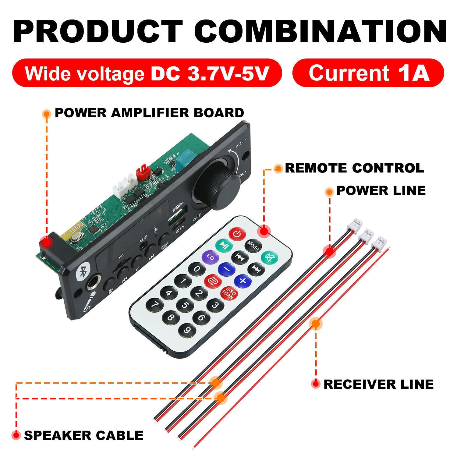 6w khuếch đại dc 5v mp3 wma board giải mã bluetooth 5.0 mô-đun âm thanh usb tf đài phát thanh không dây fm receiver 2*3w mp3 máy nghe nhạc cho xe hơi