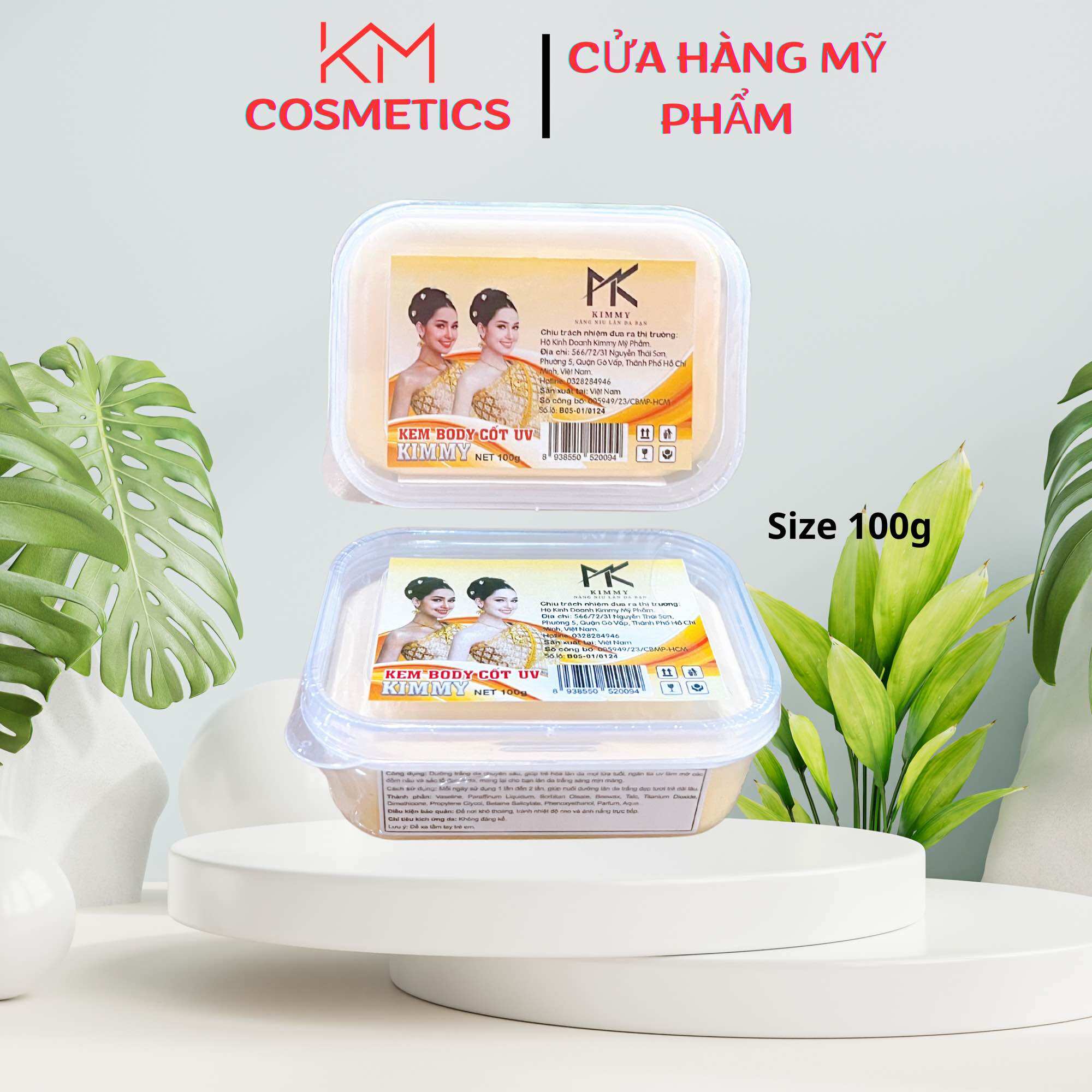 [HCM]Lẻ hộp 100g kem body cốt uv kimmy