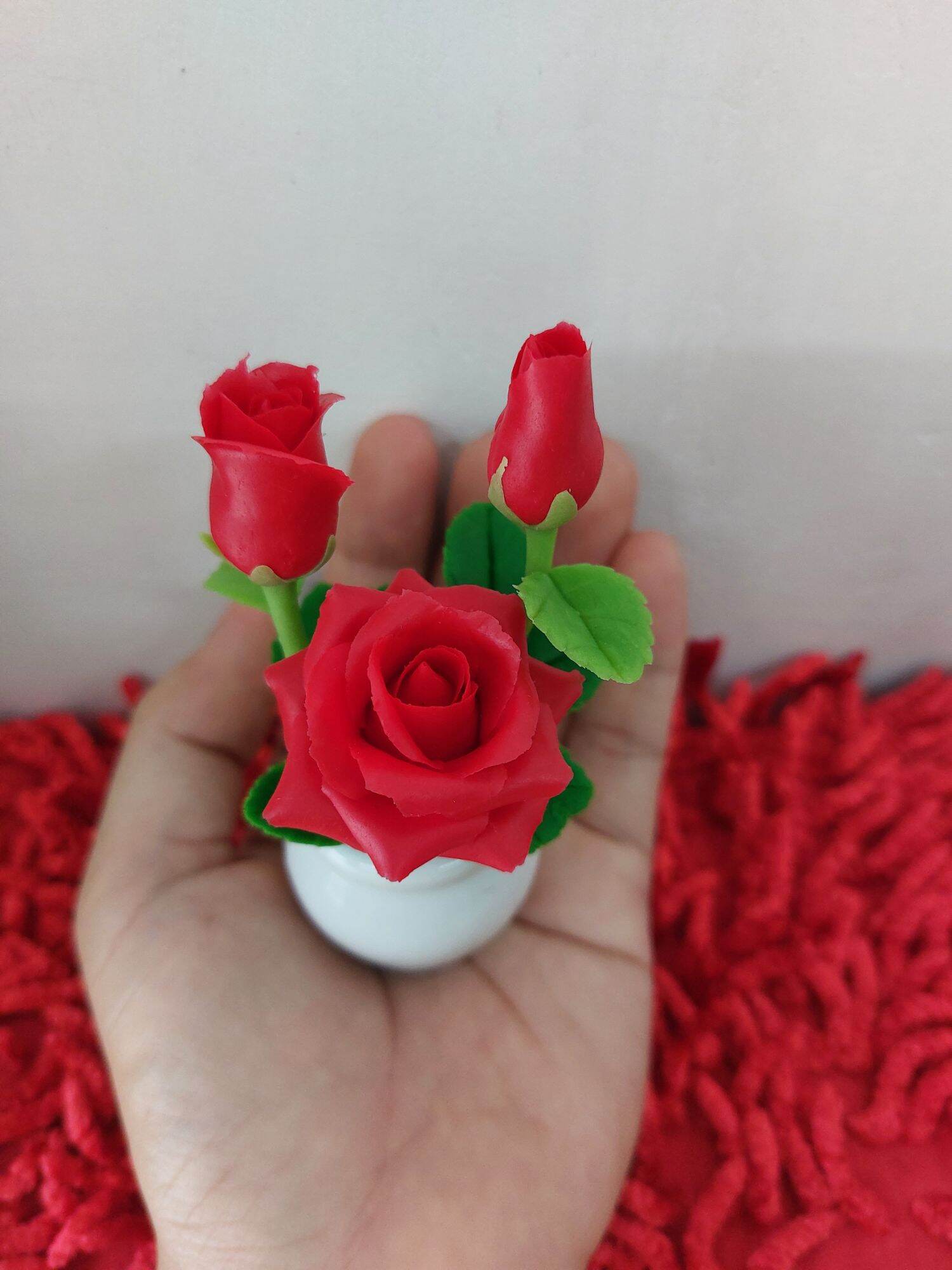 combo 5 chậu hoa đất sét mini cao 12cm đến 13cm