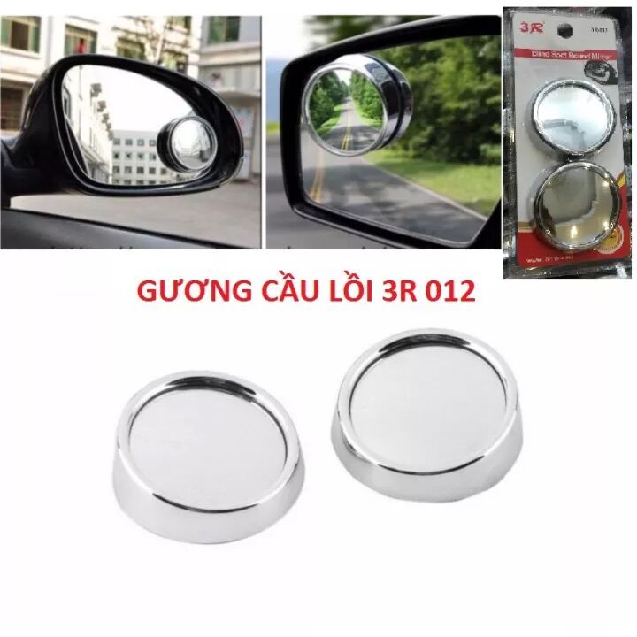 Gương cầu lồi ô tô xoay 360 độ chính hãng OTOBOX gương cầu gắn viền kính hậu xe ô tô, xóa điểm mù tráng bạc cao cấp