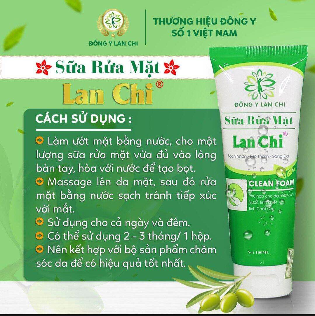 Sữa rửa mặt Lan Chi _  sạch nhờn, sáng da, mờ thâm, giảm mụn