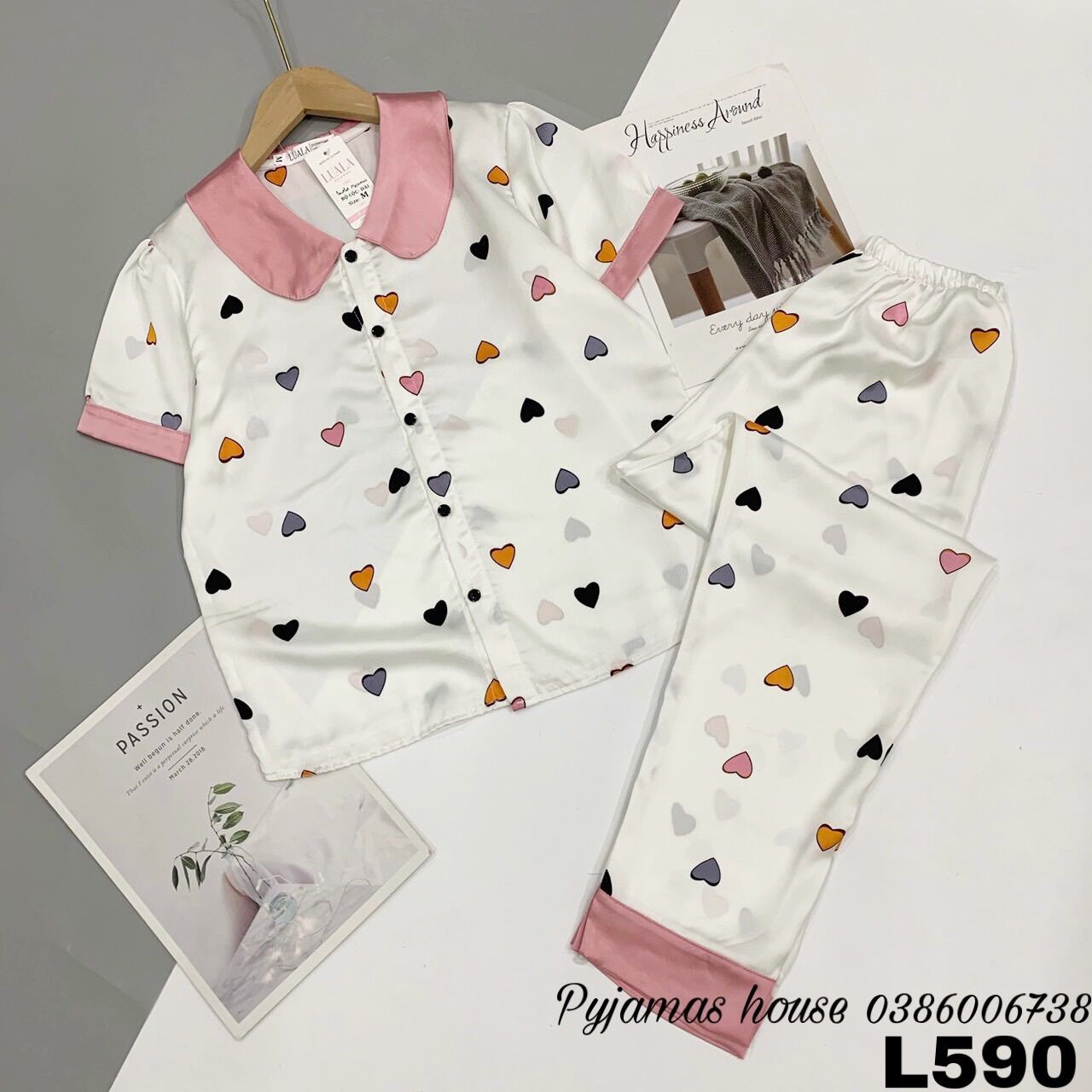 BỘ NGỦ LỤA SATIN CỘC DÀI - Bộ Pyjama mặc nhà siêu mát quần dài