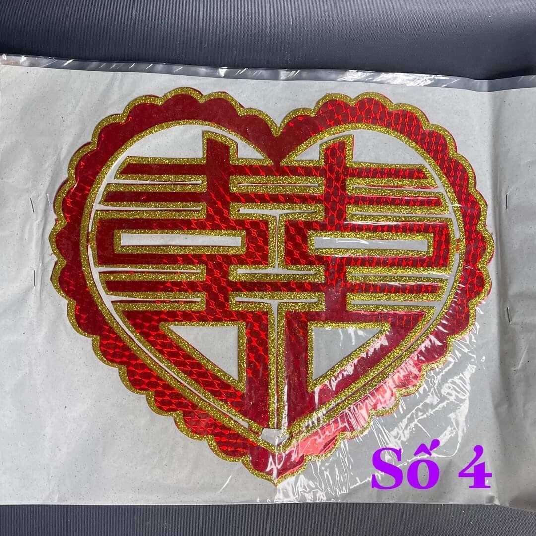 Chữ Hỷ dán xe đám hỏi, đám cưới