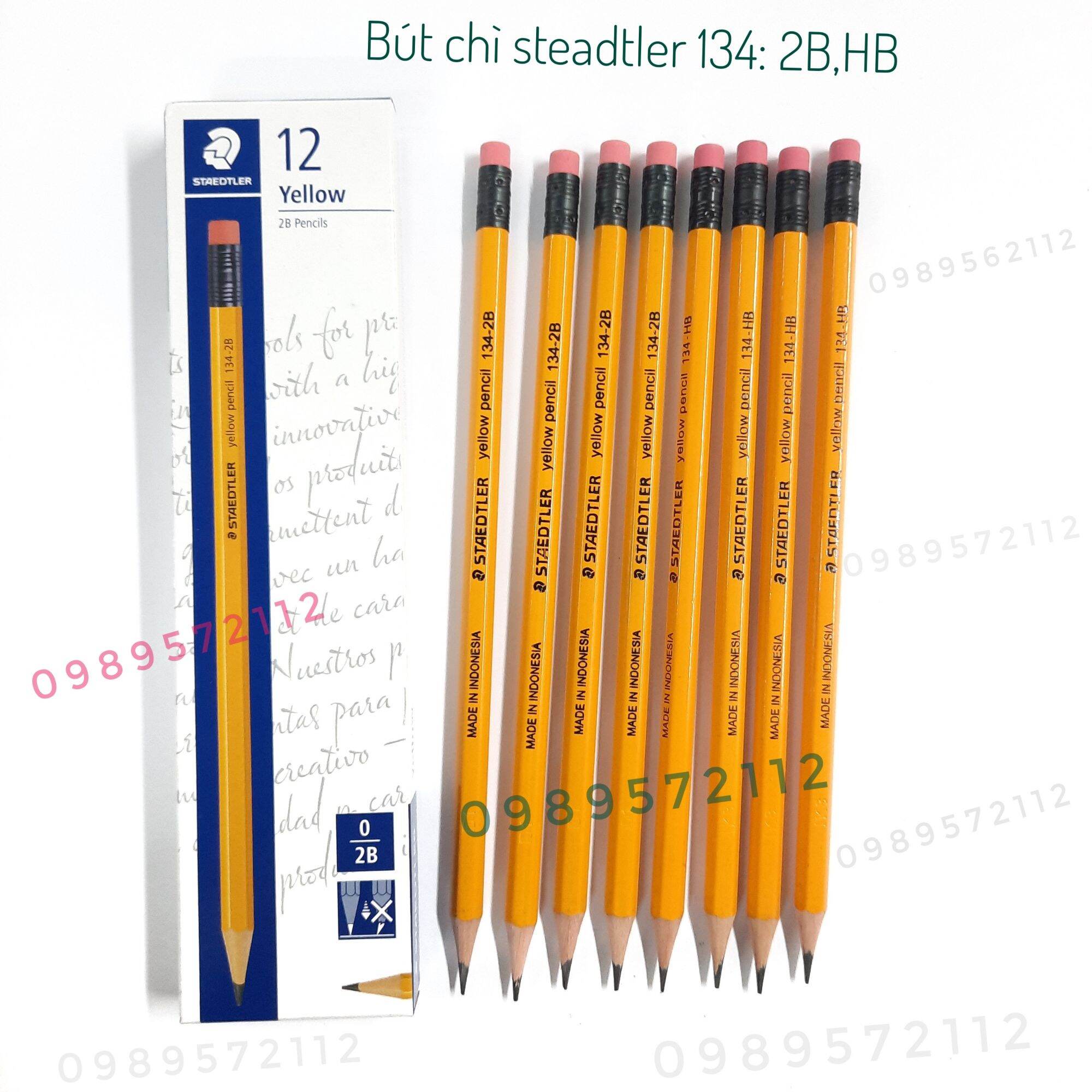 Bút chì 2B,HB Steadtler 134 có tẩy (1 hộp)