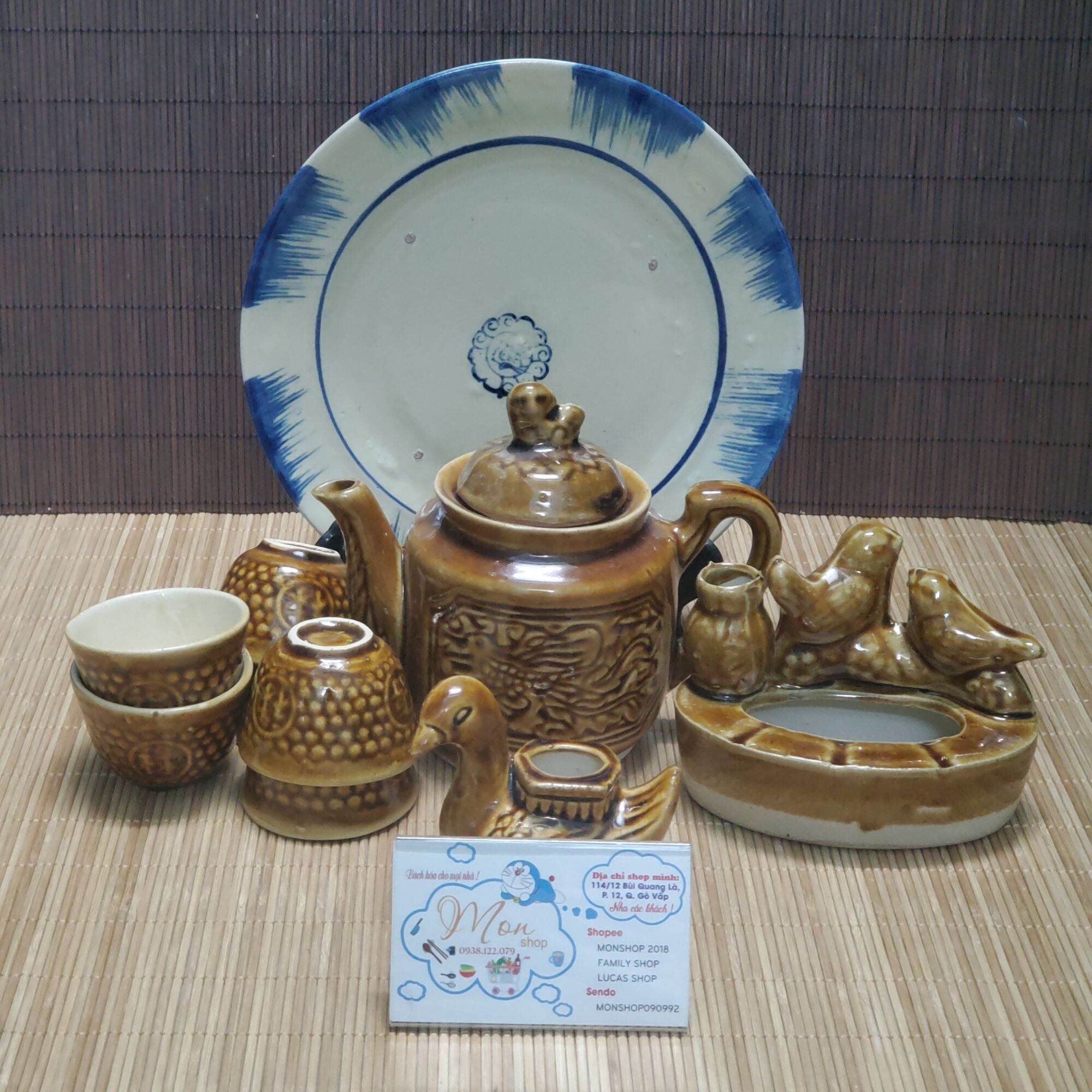 [GỐM THÔ]COMBO UỐNG TRÀ XƯA THỦ CÔNG