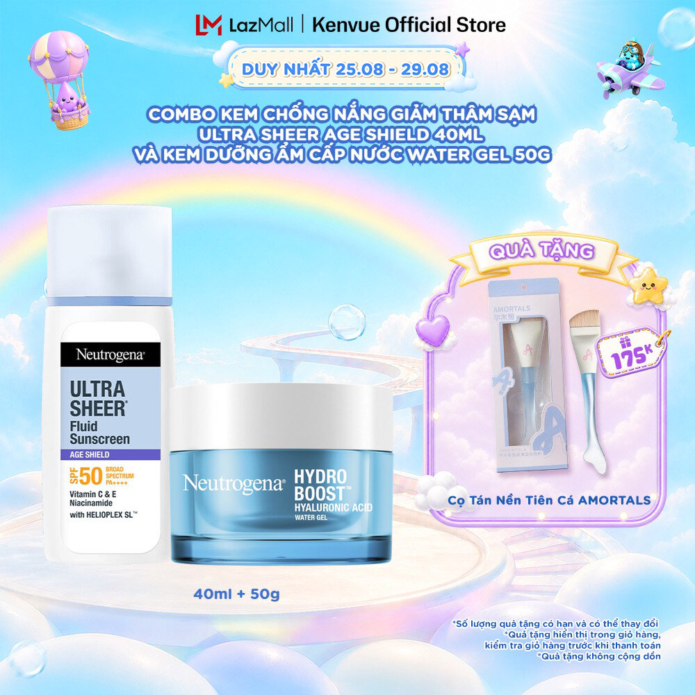 Combo Kem chống nắng Neutrogena Ultra Sheer 40ml + Kem dưỡng ẩm Water Gel 50g
