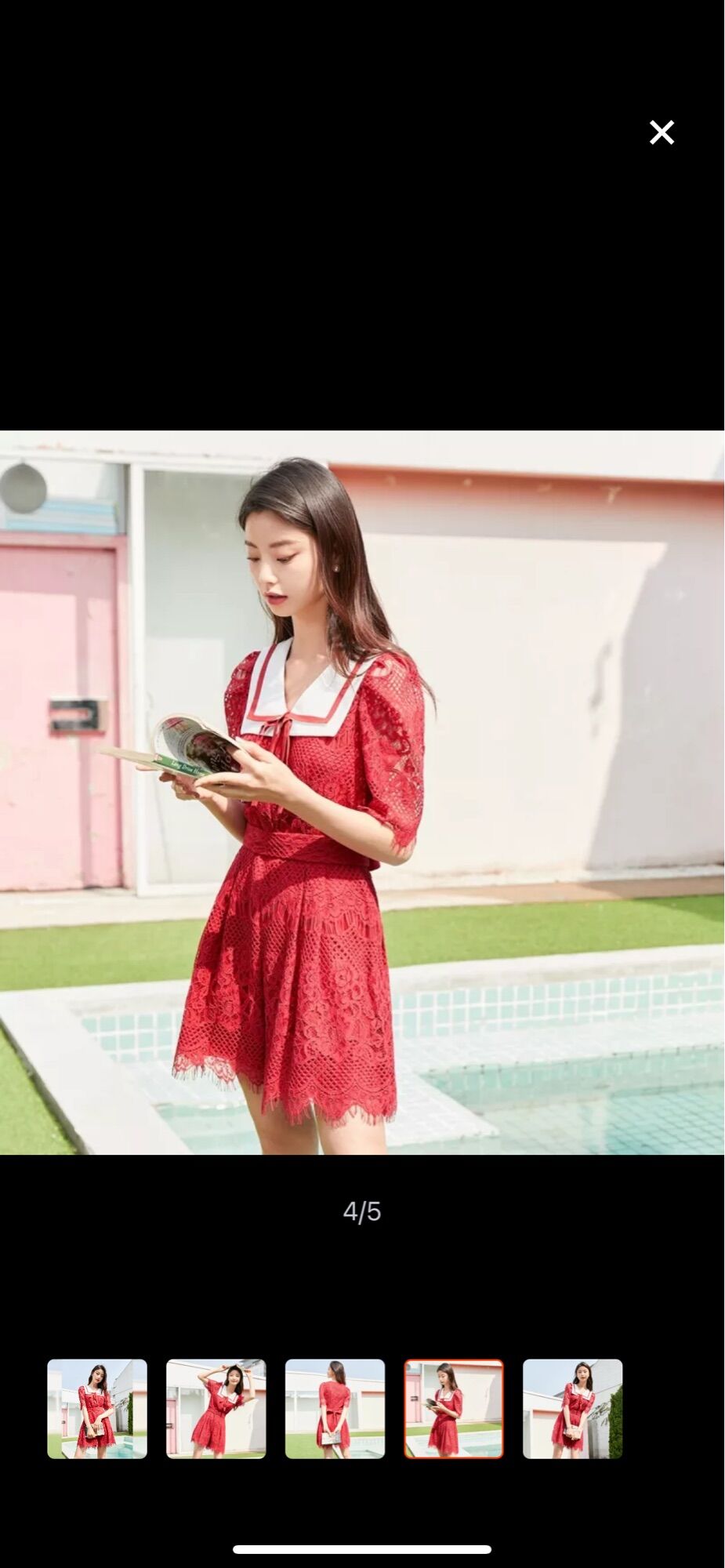 VERO MODA Áo liền quần jumpsuits ren đỏ size S