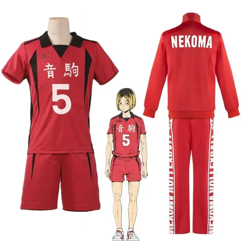 Haikyuu Nekoma Middelbare Trường Kenma Kozume Trang Phục Hóa Trang Anime Unisex Cotton Thể Thao Kostuum Áo Ngắn Tay Cho Halloween