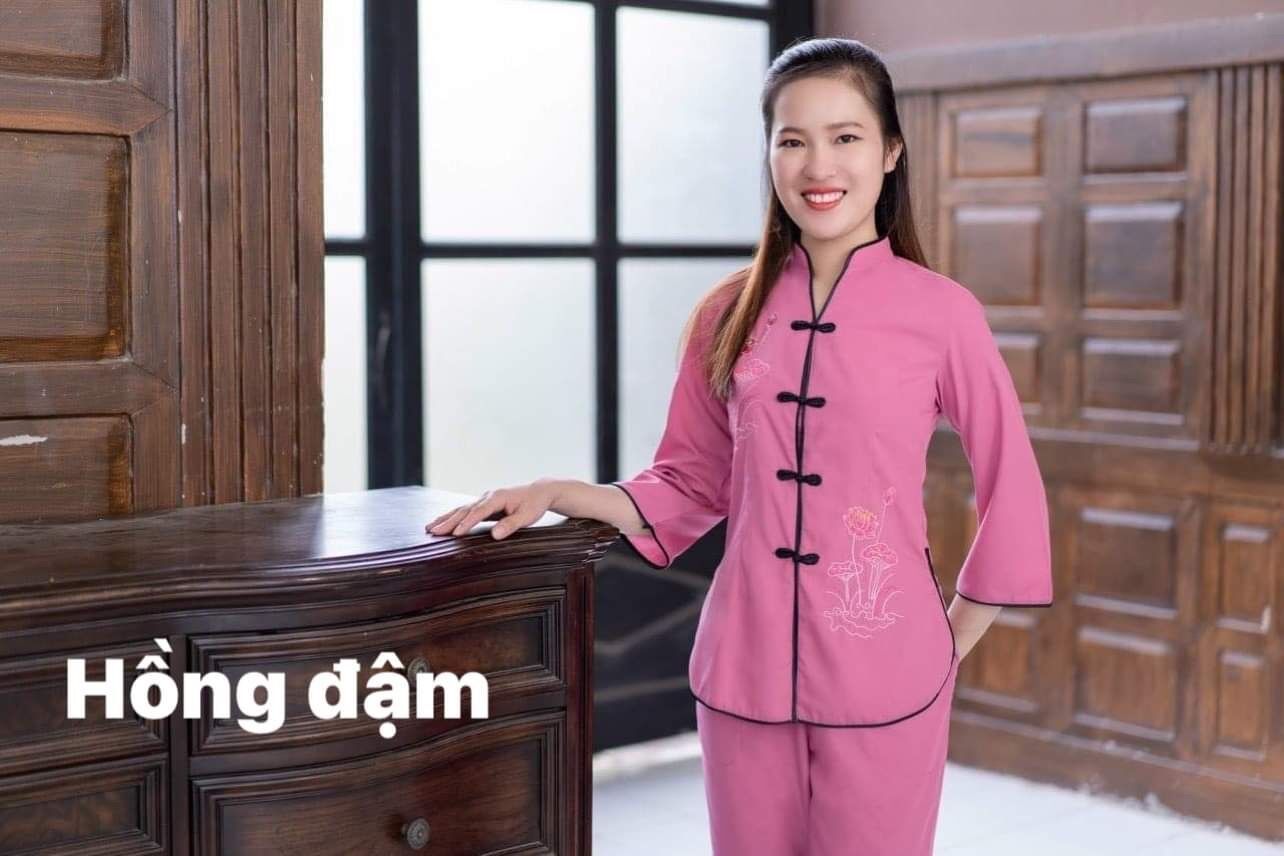 Đồ Lam Đi Chùa _ Mẫu Sẫm Tàu ( Chất vãi katê)