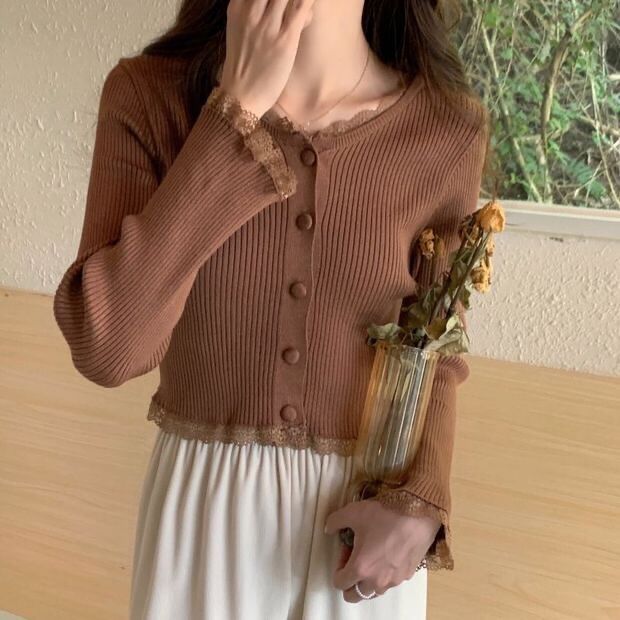 Áo cài cúc có viền ren ở tay [ ảnh thật ở cuối]