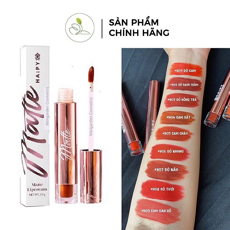 [Nhập RS0822 giảm 30k cho đơn 99k]Son Kem Lỳ Ha:py Matte Lip cream Minigarden