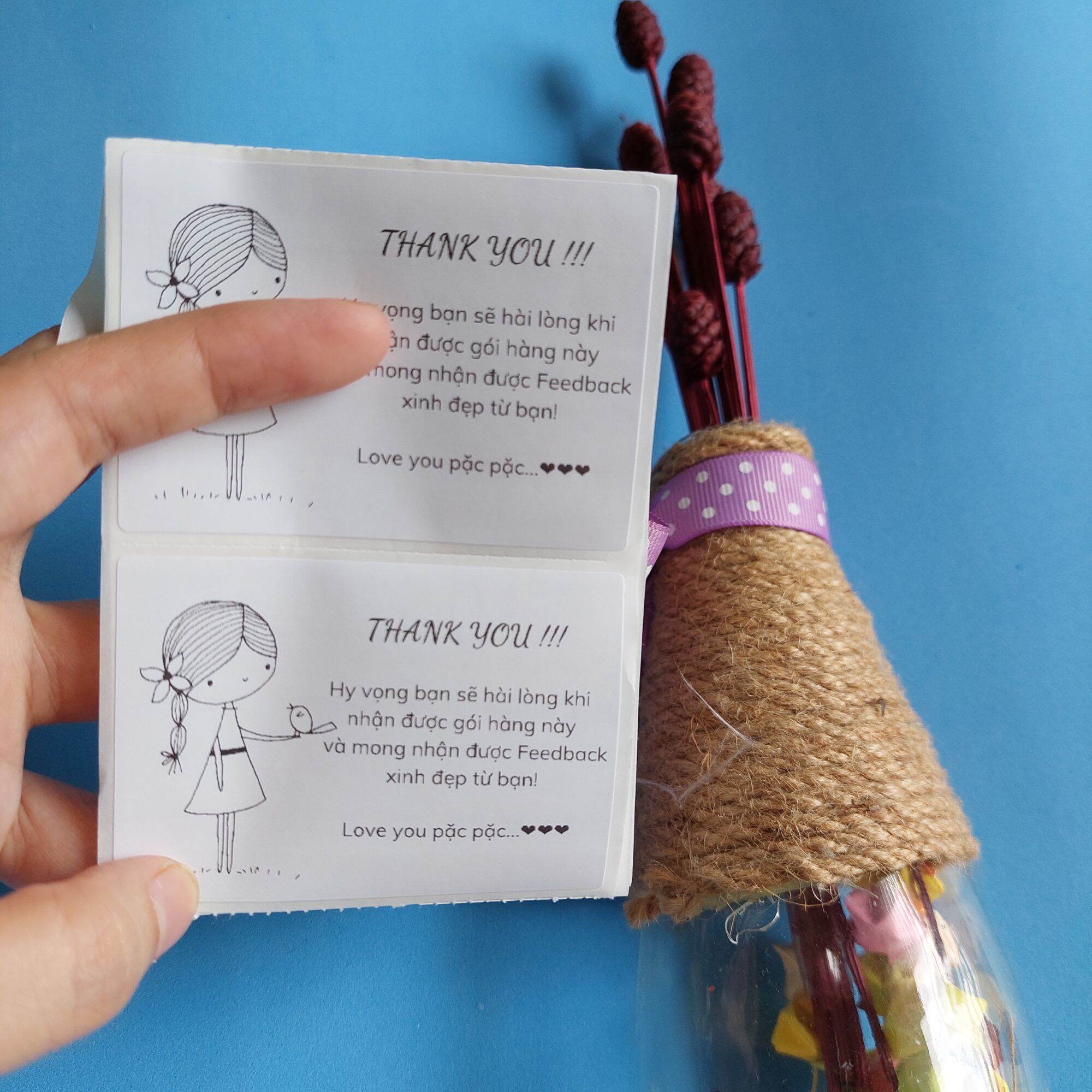 100 Tem dán Thank You kích thước 7x5cm