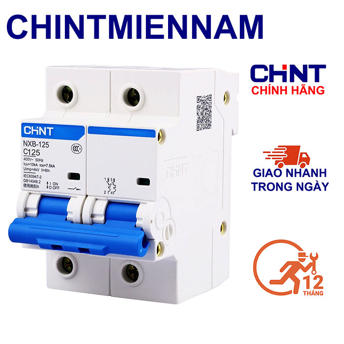 Cầu dao aptomat an toàn mcb nxb-125 2p 80a-125a 2 pha 10ka hãng chint