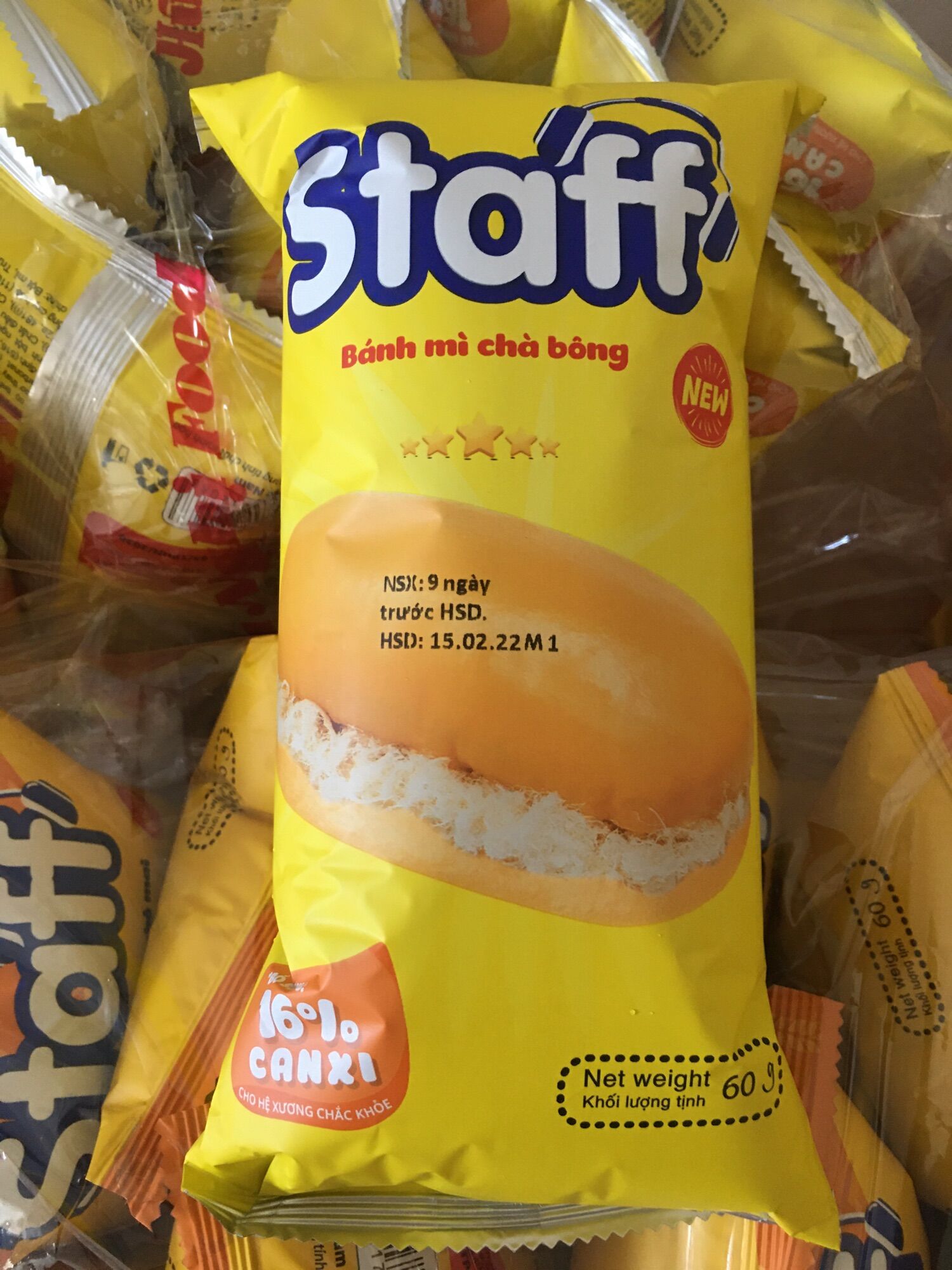 10 bịch bánh mì chà bông staff