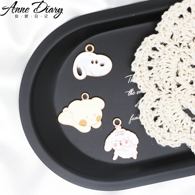 Charm bé chó kim loại làm keyring
