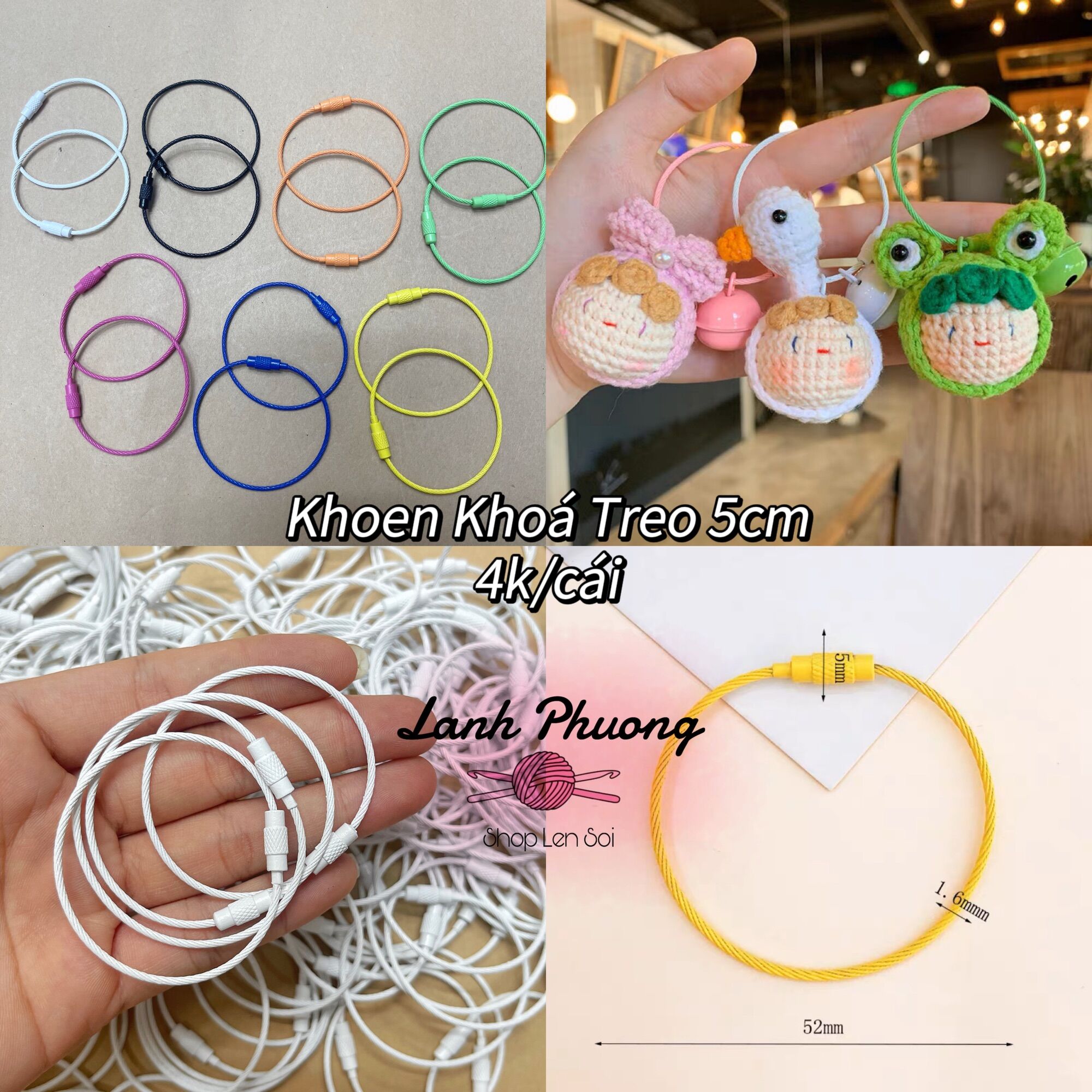 Khoen Tròn Treo Móc Khoá (set 2 cái)