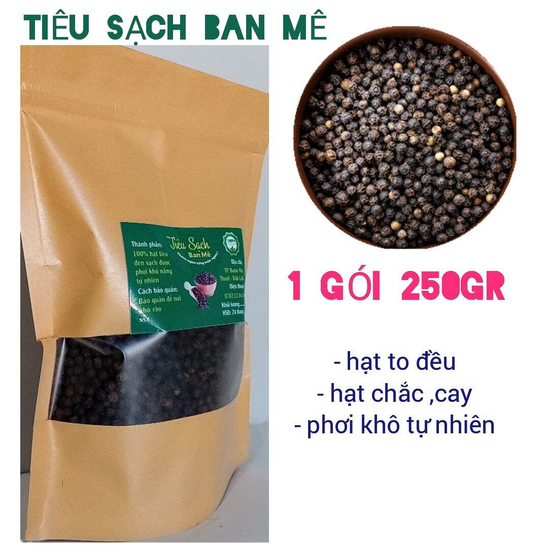 [ túi giấy 250gr ] hạt tiêu đen sạch _ nguyên hạt chưa xay , đặc biệt được sàng lọc những hạt chắc, thơm ,cay _ đặc sản hạt tiêu đen sạch daklak ,cũng như hạt tiêu đen sạch tây nguyên _ sản phẩm từ hồ tiêu daklak