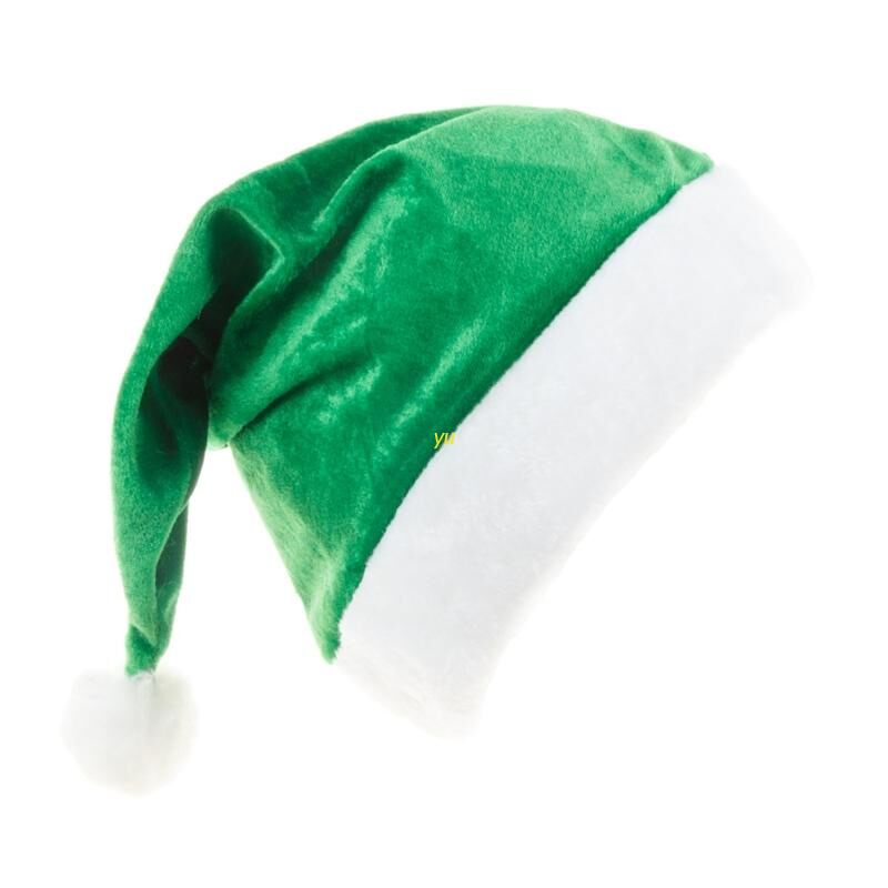 Nón noel nhung màu xanh lá size người lớn