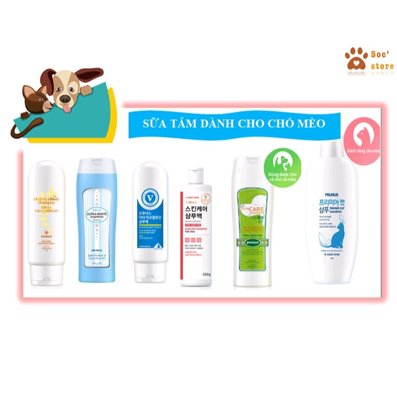 Sữa tắm gội Prunus đặc trị viêm nấm, viêm da dành cho chó mèo 500G
