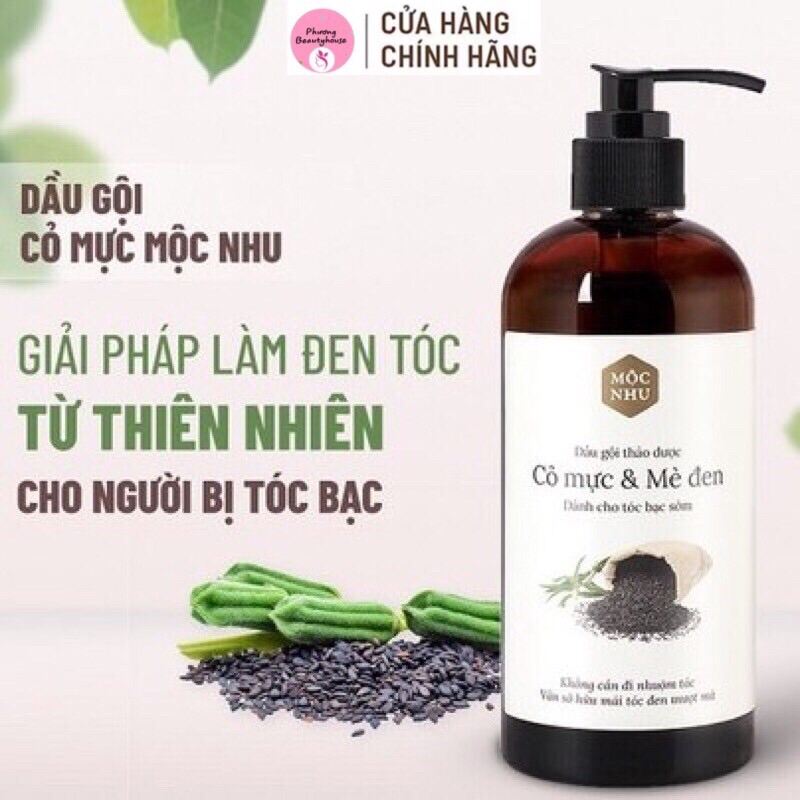 [Hcm]Dầu Gội Cỏ Mực Mộc Nhu - Phủ Màu Tóc Bạc Thành Đen Nhanh Chóng