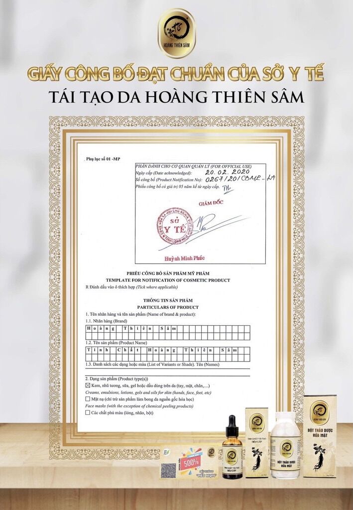 [FREESHIP] Combo Hoàng Thiên Sâm Phiên Bản VIP (Tinh Chất Tái Tạo Hoàng Thiên Sâm Vip & Bột Thảo Dược Rửa Mặt)