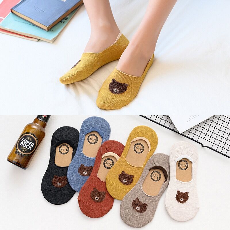 Tất lười icon gấu dành cho nữ