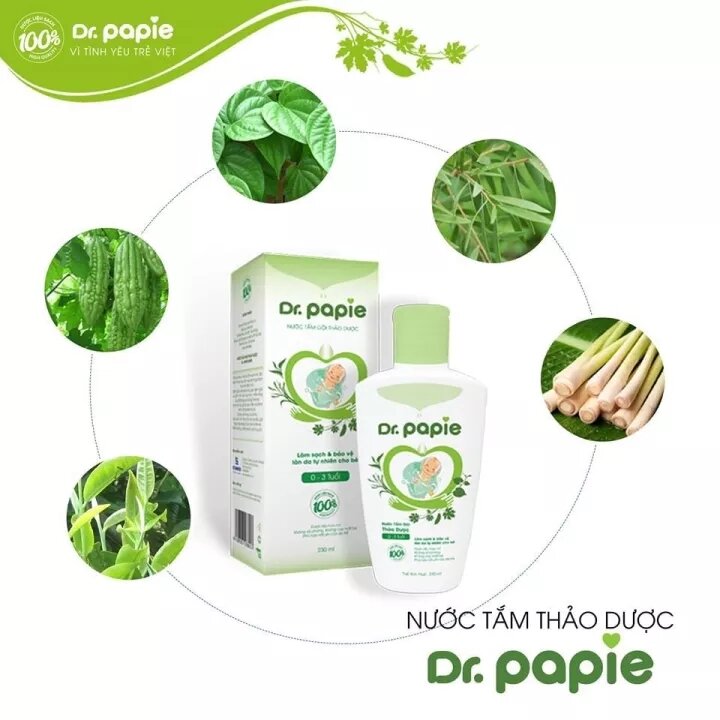 Nước tắm thảo dược Dr.Papie(Chai 230ml)