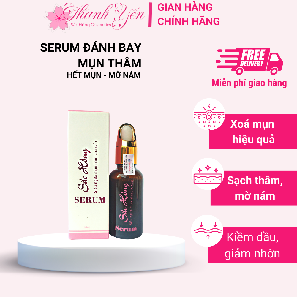 [Da nhạy cảm - mỏng yếu] Serum ngừa mụn - mờ nám Sắc Hồng - 30ml