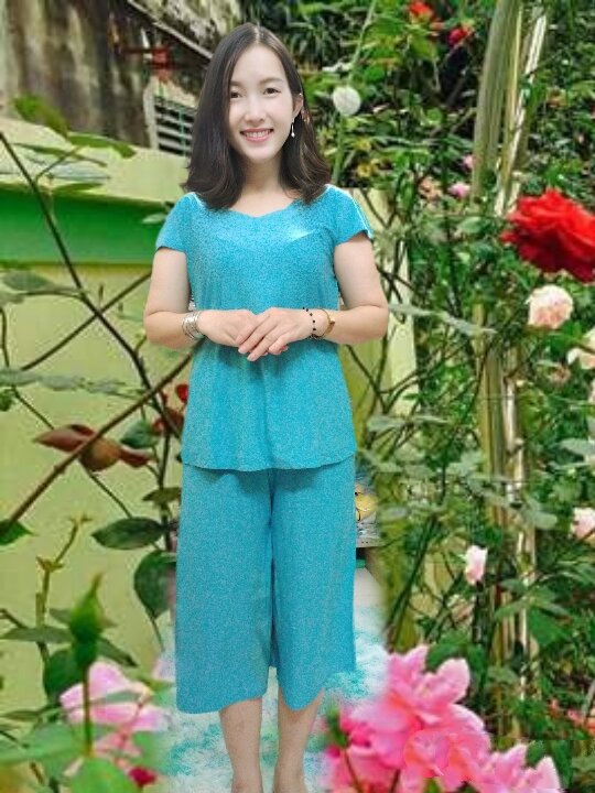 set bộ ống rộng  qua gối lửng