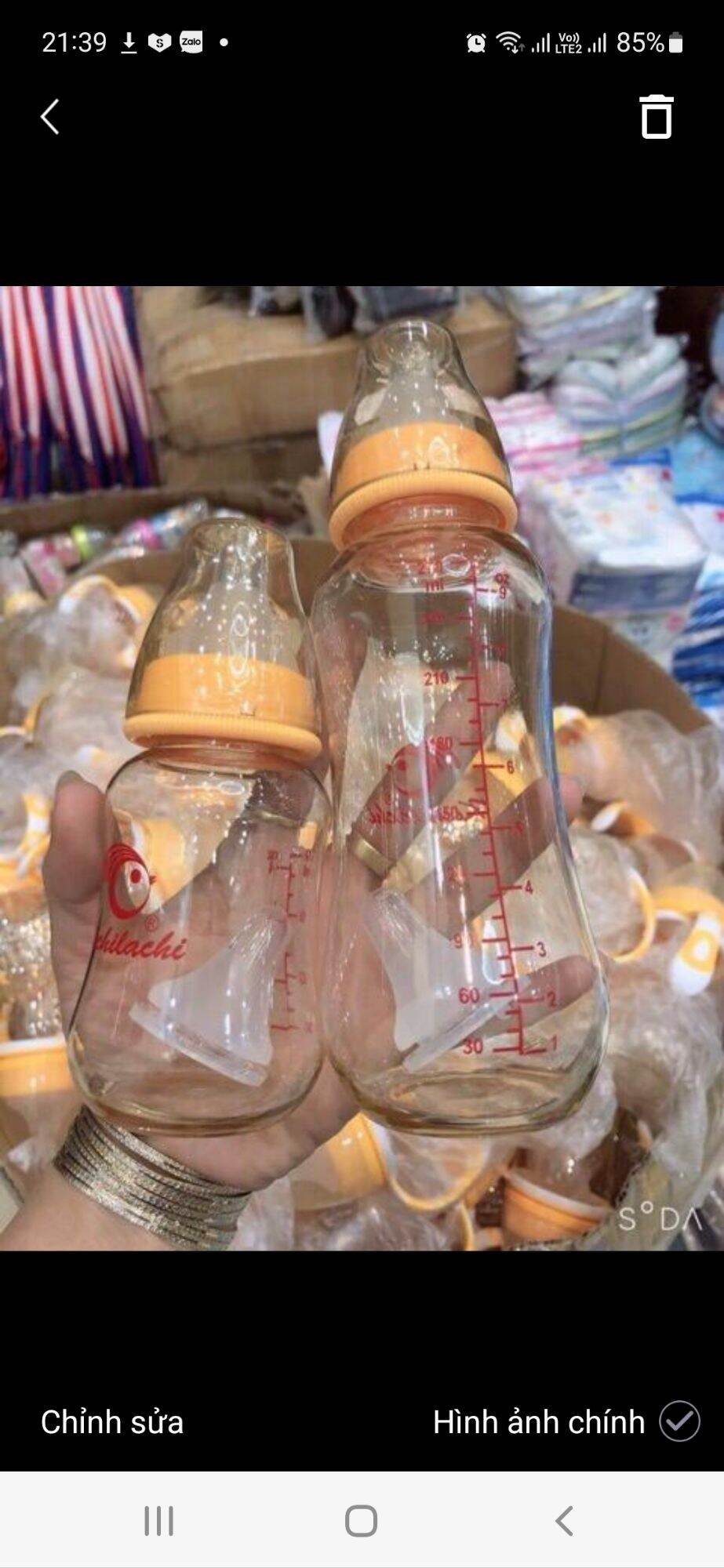 ( Tặng kèm núm ti)- Bình sữa kichilachi cổ hẹp 270ml chính hãng