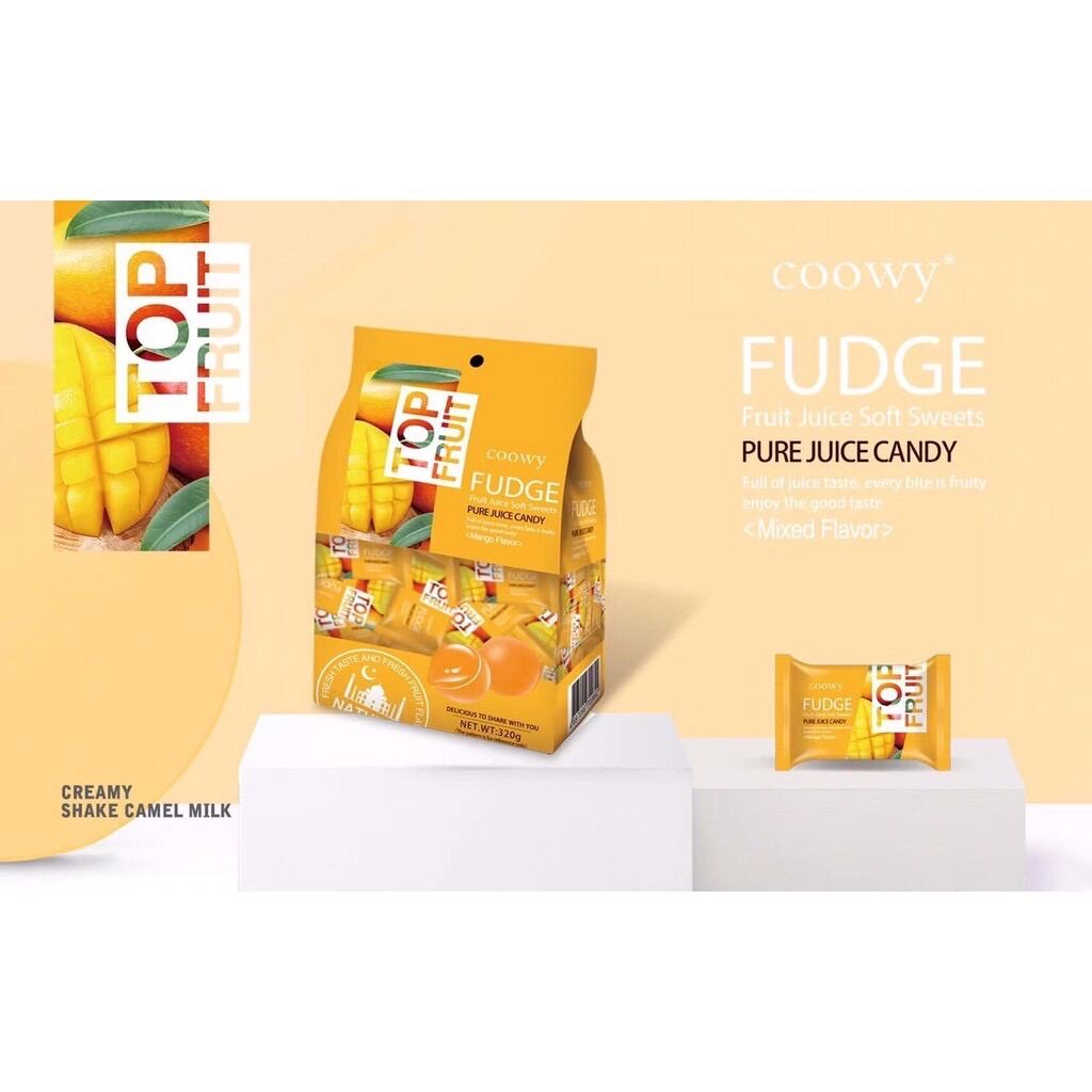 BỊCH 320G KẸO DẺO TRÁI CÂY TOP FRUIT COOWY