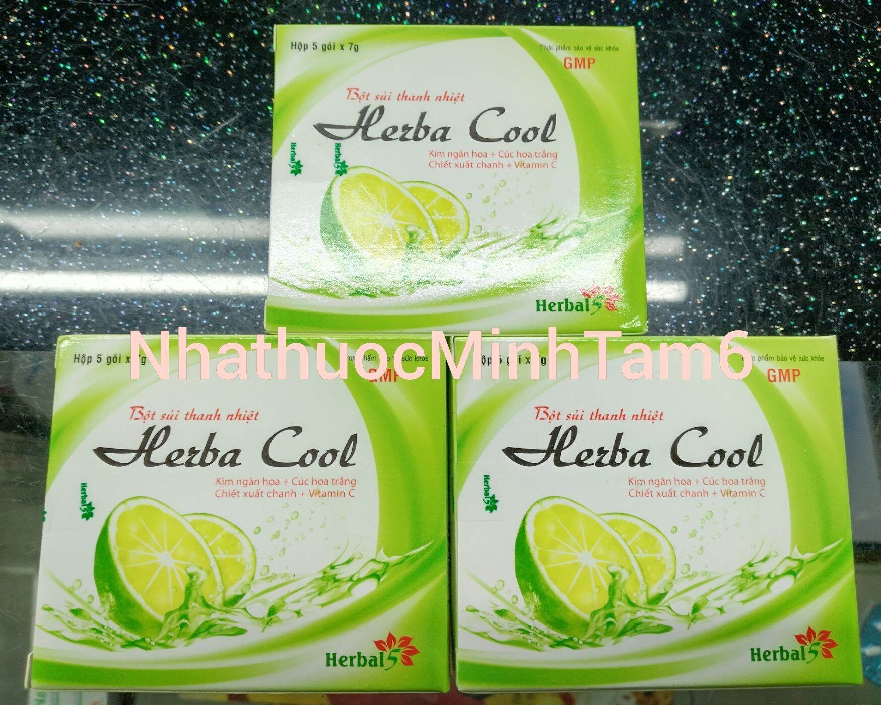 Combo 3 hộp Bột sủi thanh nhiệt Herba Cool (Hộp 5 gói)