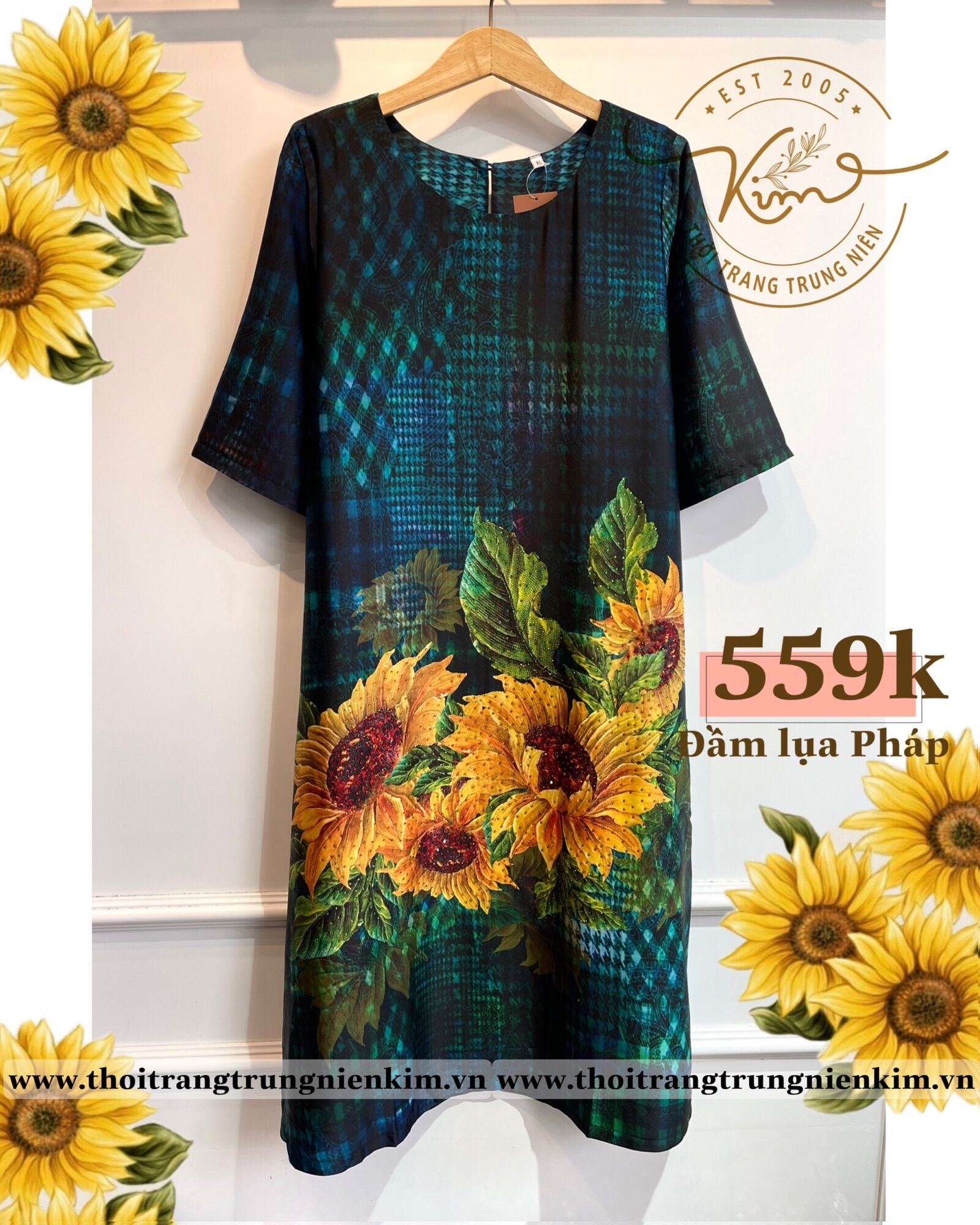 Set áo lụa trung niên tay voan kết hợp quần xếp ly xinh xắn phù hợp đi chơi dự tiệc dạo phố