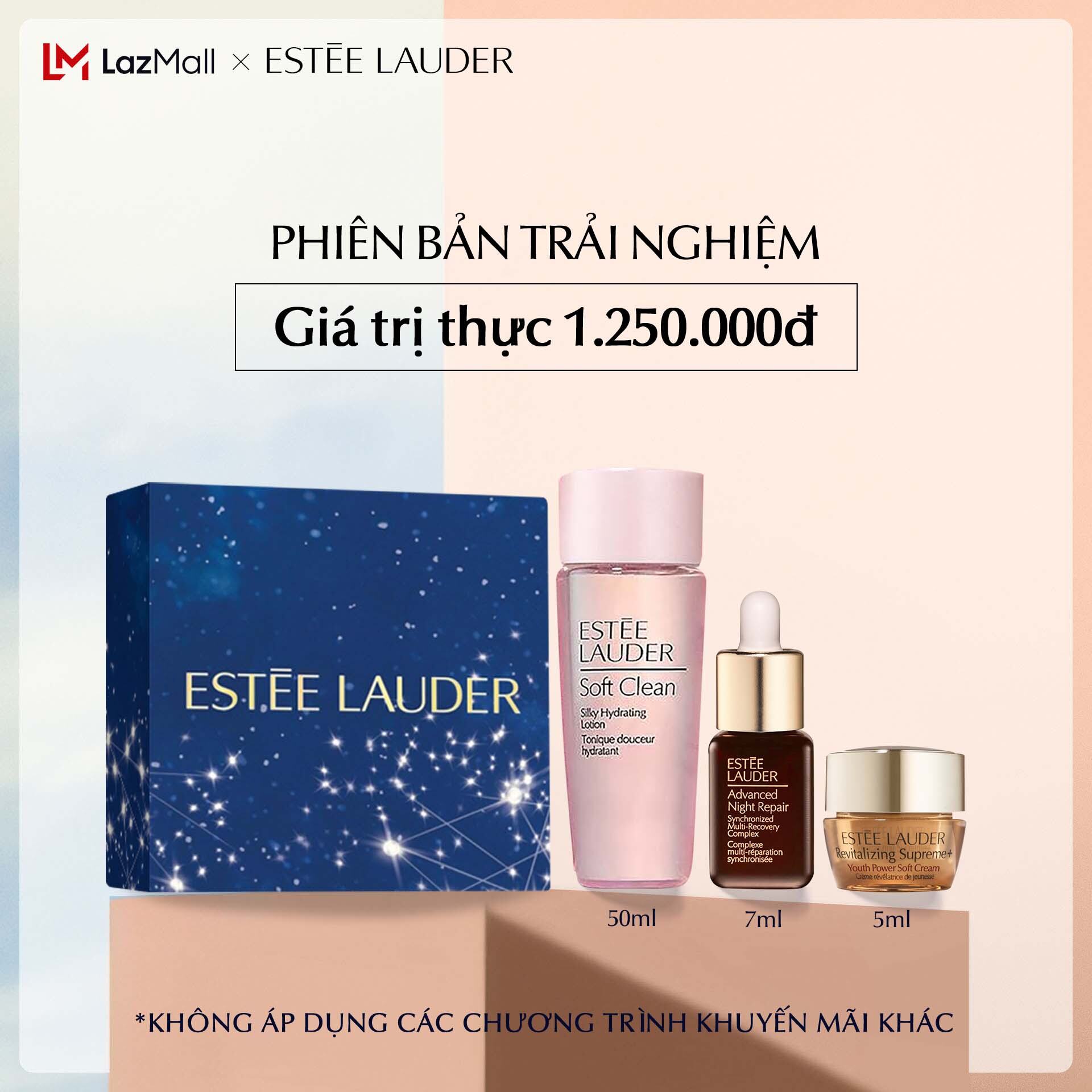 [PHIÊN BẢN TRẢI NGHIỆM] Bộ 3 phục hồi và chống lão hóa -Nước cân bằng dưỡng ẩm Soft Clean 50ml, Tinh chất phục hồi chống lão hóa Estee Lauder Advanced Night Repair Synchronized Multi-Recovery Complex - Serum 7ml, Kem dưỡng collagen 5ml