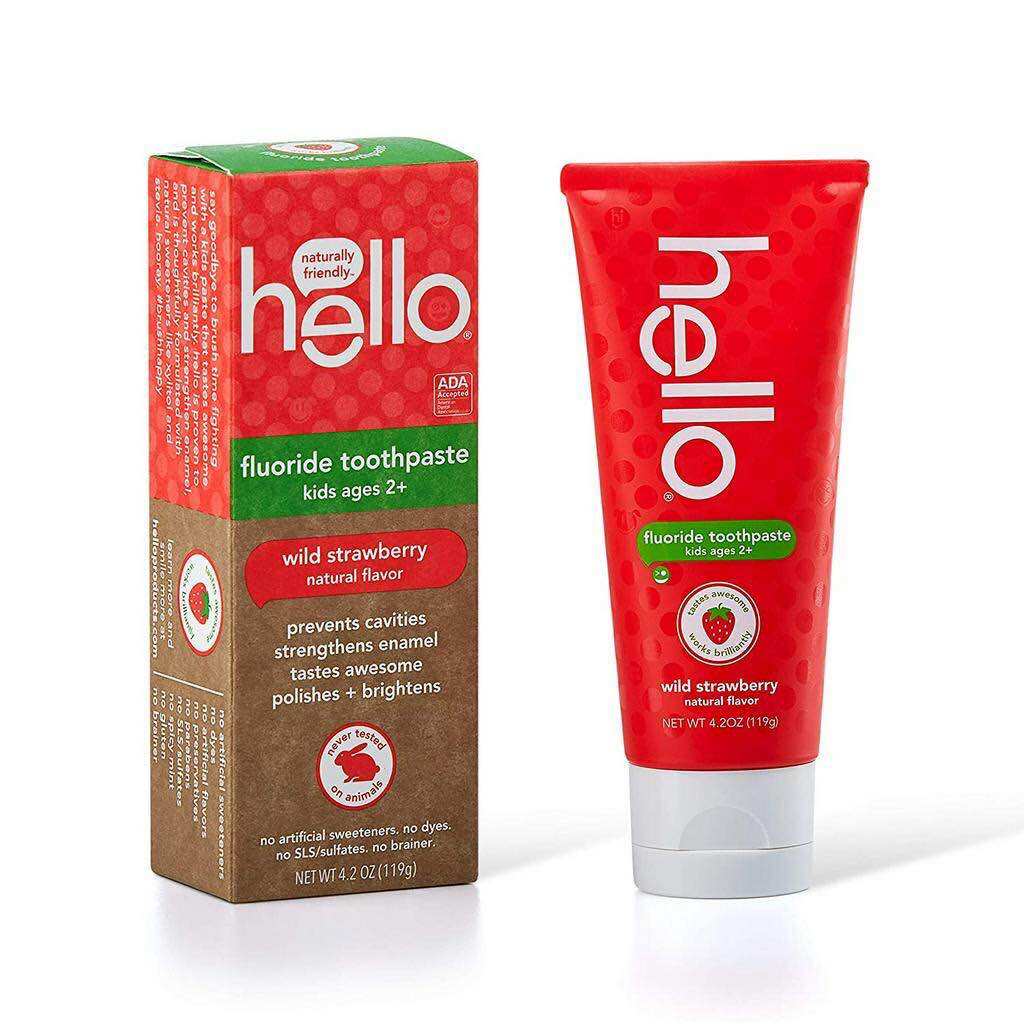 Kem đánh răng cho bé hello hữu cơ (hàng mỹ bay air, bill hãng)