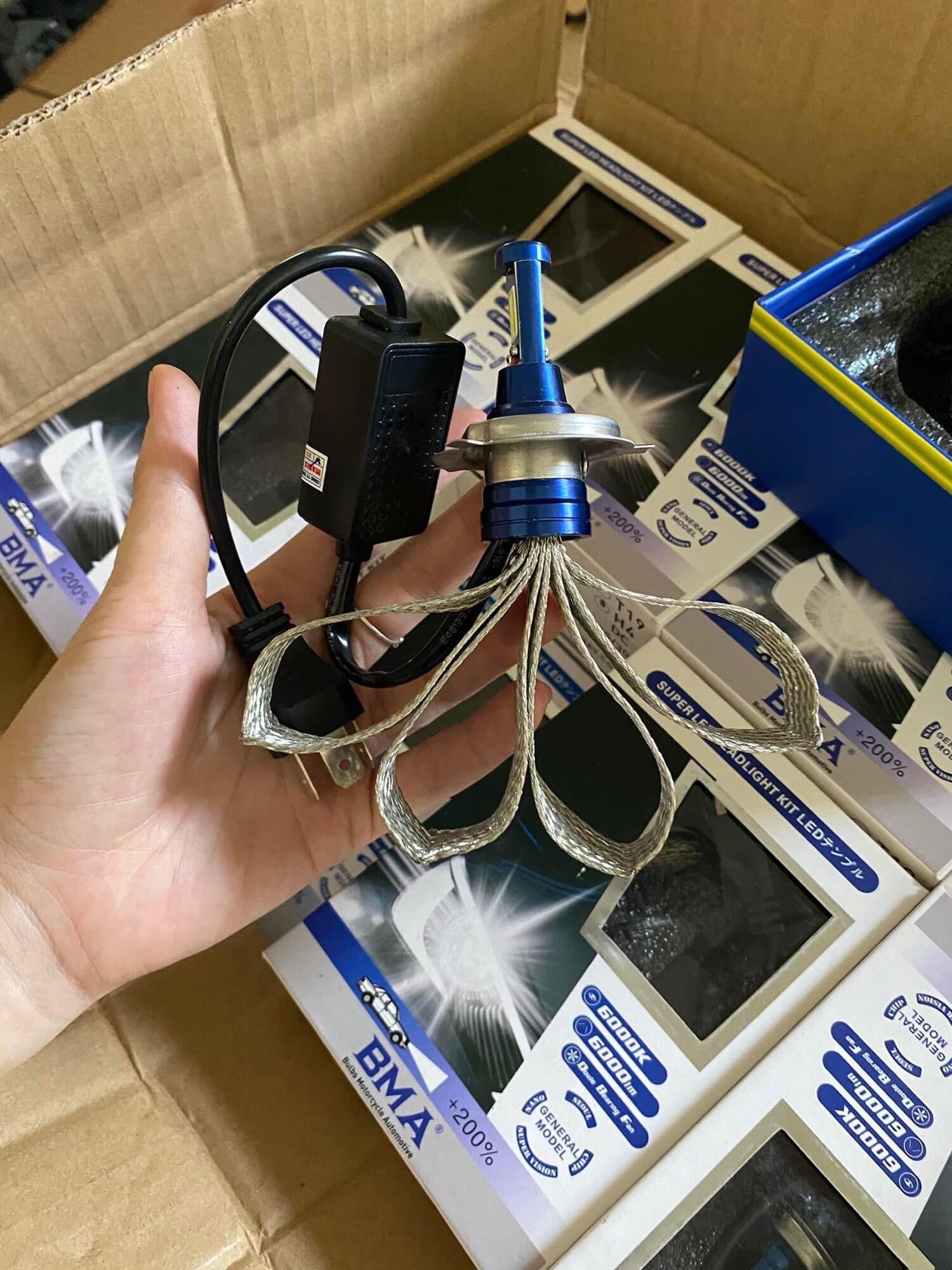 Đèn Pha Led BMA 3 Tim led 💥 Chân H4 - T19 Siêu Sáng