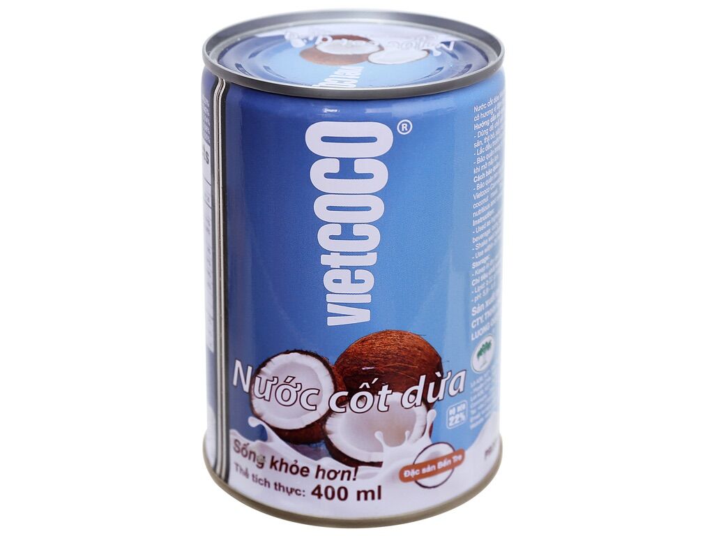 2 LON NƯỚC CỐT DỪA VIETCOCO 400ML