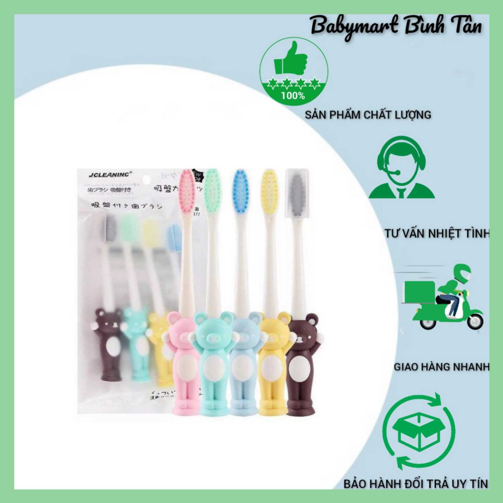 SET 4 Bàn Chải Đánh Răng Cho BÉ Hàng Xuất Nhật, Siêu Mềm, Thiết Kế Ngộ Nghĩnh ❤ Freeship ❤