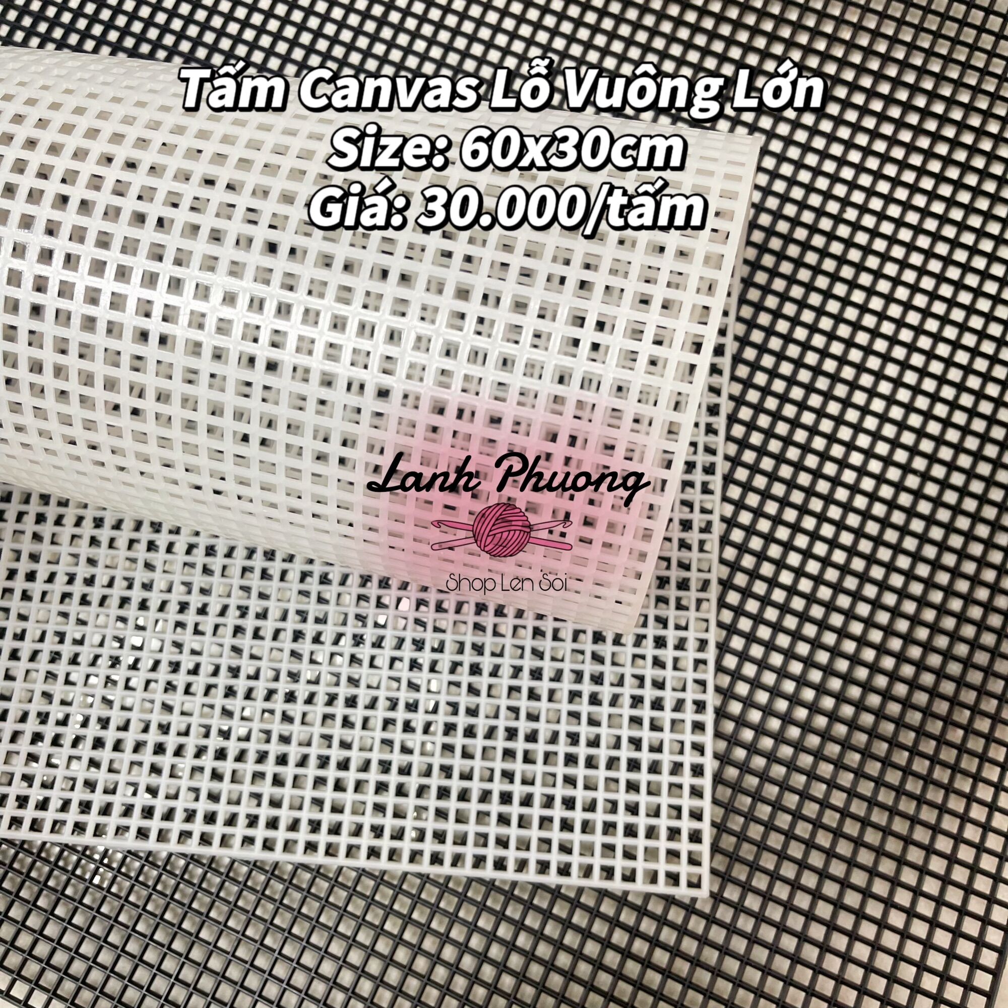 Tấm Canvas Lỗ Vuông Lớn Size Lớn 30x60cm