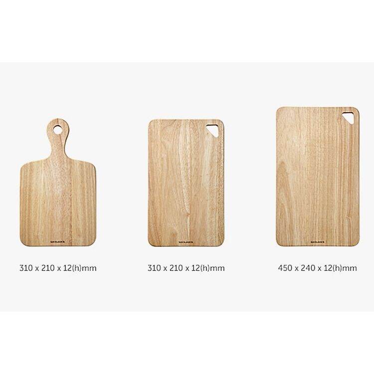 Bộ 3 Thớt Gỗ Cây Cao Su Lock&Lock LWC001S3 (cam kết hàng chính hãng)