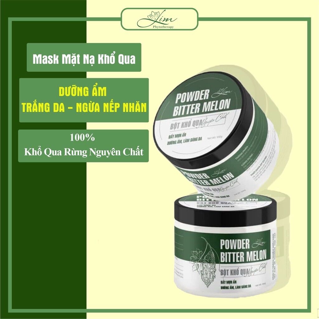 Bột khổ qua rừng limfarm 100g giảm mụn mờ thâm da dầu , dưỡng da căng bóng , bột khổ qua rừng