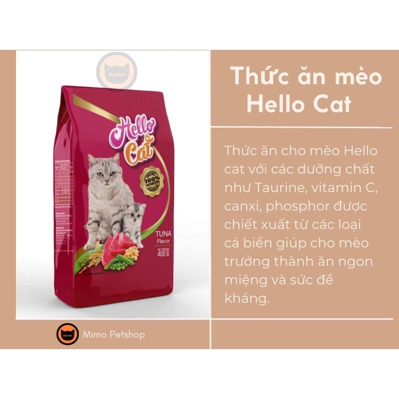 Thức ăn hạt cho mèo hello cat - vị cá ngừ thái lan