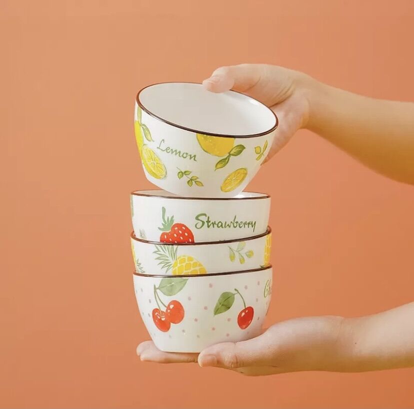 Set Bát sứ hoạ tiết dùng để ăn dặm, decor
