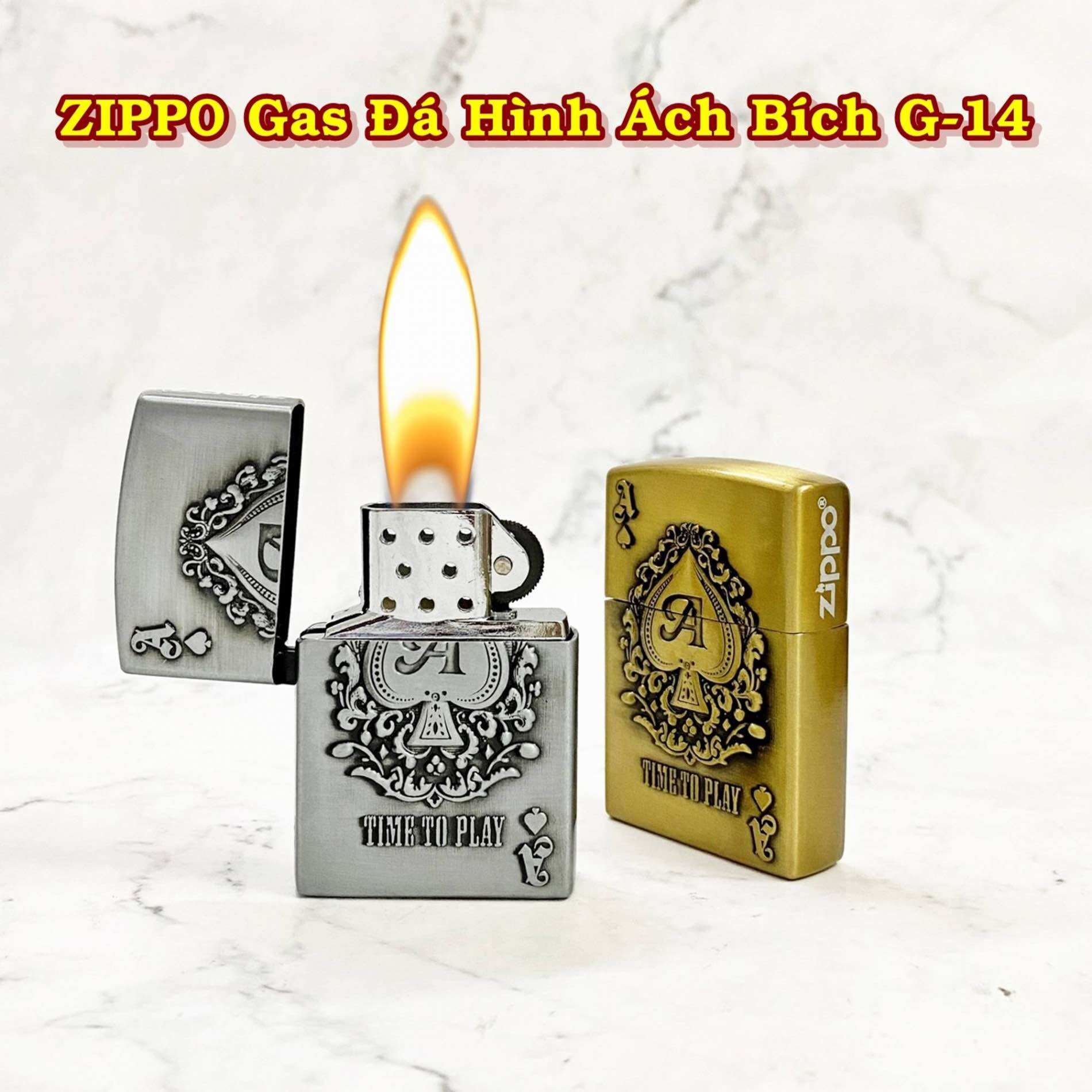 [HCM] Bật Lửa Zippo Gas Đá Hình Khắc Nổi Các Kiểu (Chọn Mẫu)