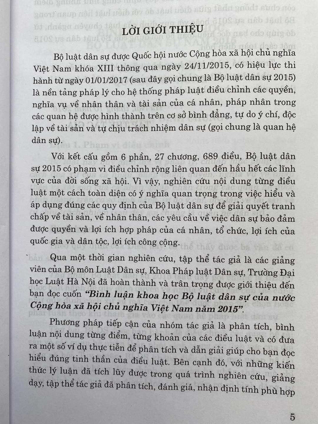 Bình Luận Bộ Luật Dân Sự 2015